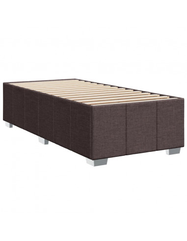 Giroletto a Molle con Materasso Marrone Scuro 80x200 cm Tessuto