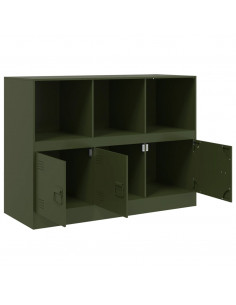 Credenza Verde Oliva 99x39x73 cm in Acciaio 2
