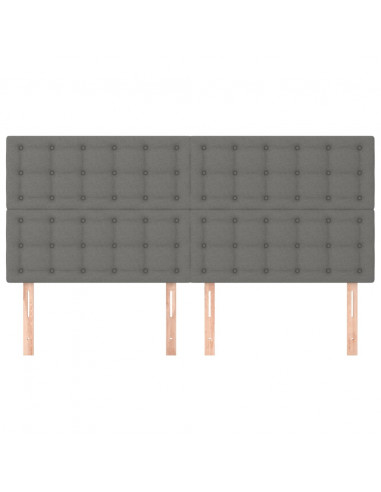 Testiere 4 pz Grigio Scuro 100x5x78/88 cm in Tessuto