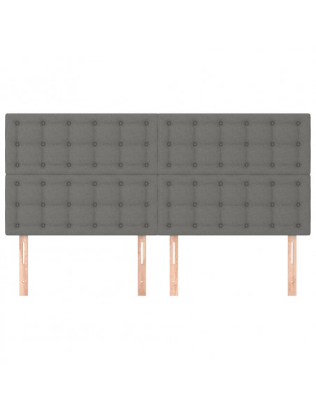 Testiere 4 pz Grigio Scuro 100x5x78/88 cm in Tessuto