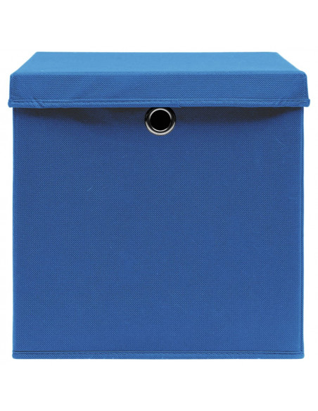 Contenitori con Coperchi 10 pz 28x28x28 cm Blu