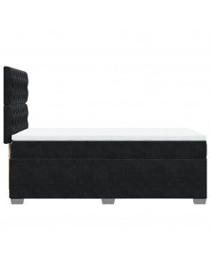 Giroletto a Molle con Materasso Nero 100x200 cm in Velluto 2