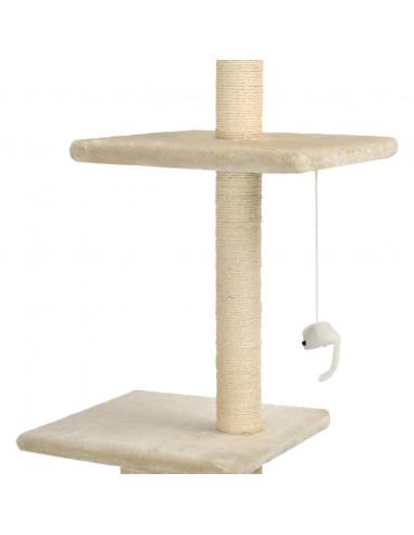 Albero per Gatti con Pali Tiragraffi in Sisal 260 cm Beige