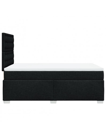 Giroletto a Molle con Materasso Nero 120x190 cm in Tessuto