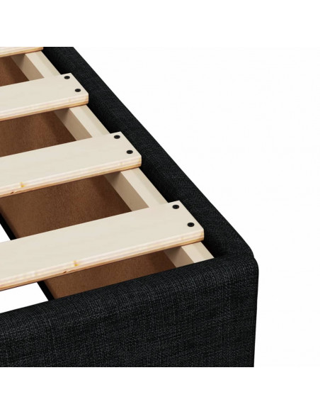 Giroletto a Molle con Materasso Nero 120x200 cm in Tessuto