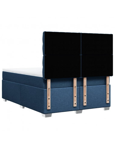 Giroletto a Molle con Materasso Blu 140x200 cm in Tessuto