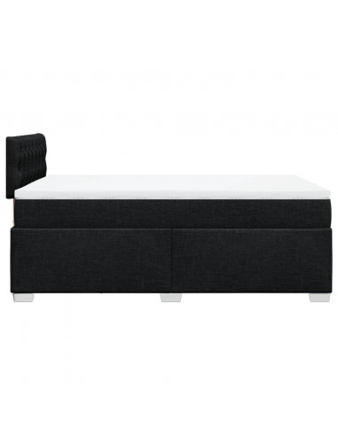 Giroletto a Molle con Materasso Nero 120x200 cm in Tessuto