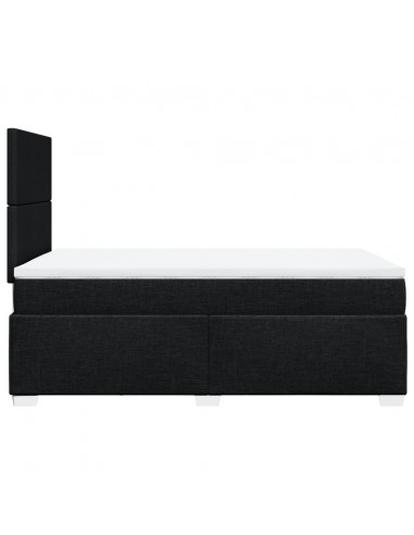 Giroletto a Molle con Materasso Nero 120x200 cm in Tessuto