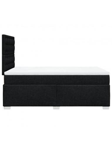 Giroletto a Molle con Materasso Nero 120x200 cm in Tessuto