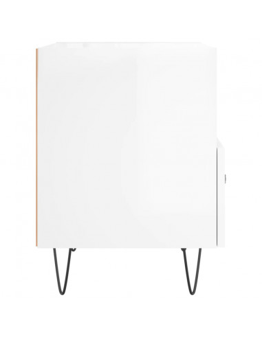Comodini 2 pz Bianco Lucido 40x35x47,5 cm in Legno Multistrato