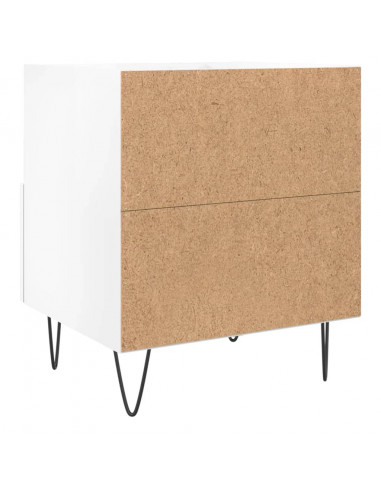Comodini 2 pz Bianco Lucido 40x35x47,5 cm in Legno Multistrato