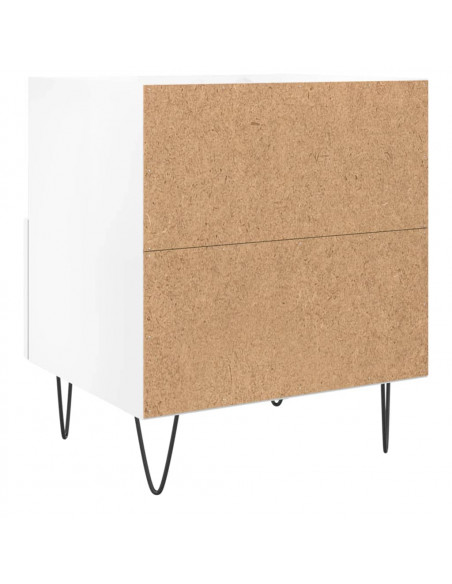 Comodini 2 pz Bianco Lucido 40x35x47,5 cm in Legno Multistrato