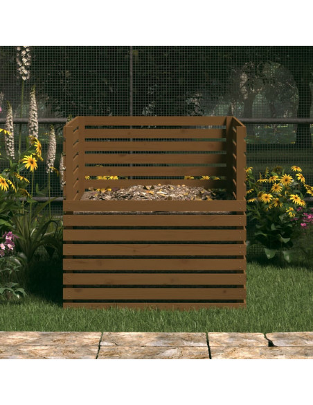 Compostiera Miele 100x100x102 cm in Legno Massello di Pino