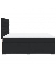 Giroletto a Molle con Materasso Nero 140x190 cm in Similpelle