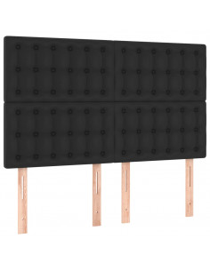 Giroletto a Molle con Materasso Nero 140x190 cm in Similpelle 2