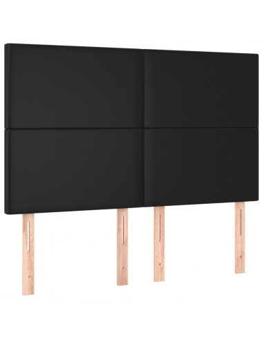 Giroletto a Molle con Materasso Nero 140x190 cm in Similpelle