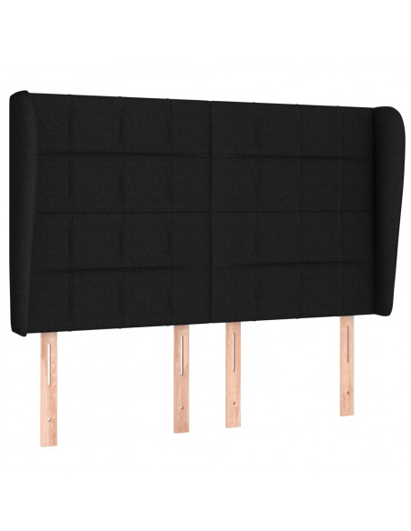 Giroletto a Molle con Materasso Nero 140x190 cm in Tessuto
