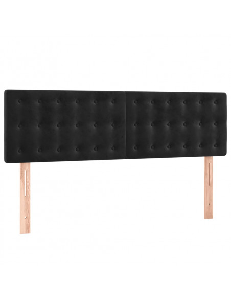 Giroletto a Molle con Materasso Nero 140x190 cm in Velluto