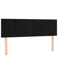 Giroletto a Molle con Materasso Nero 140x190 cm in Velluto 2