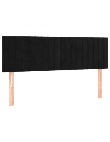 Giroletto a Molle con Materasso Nero 140x190 cm in Velluto