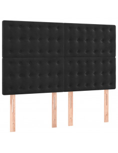 Giroletto a Molle con Materasso Nero 140x190 cm in Velluto 2