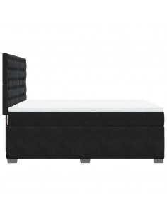 Giroletto a Molle con Materasso Nero 140x190 cm in Velluto 2