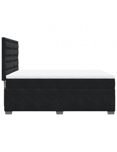 Giroletto a Molle con Materasso Nero 140x190 cm in Velluto