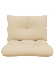 Cuscini per Pallet 2 pz Beige in Tessuto