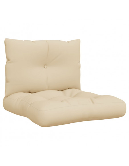 Cuscini per Pallet 2 pz Beige in Tessuto