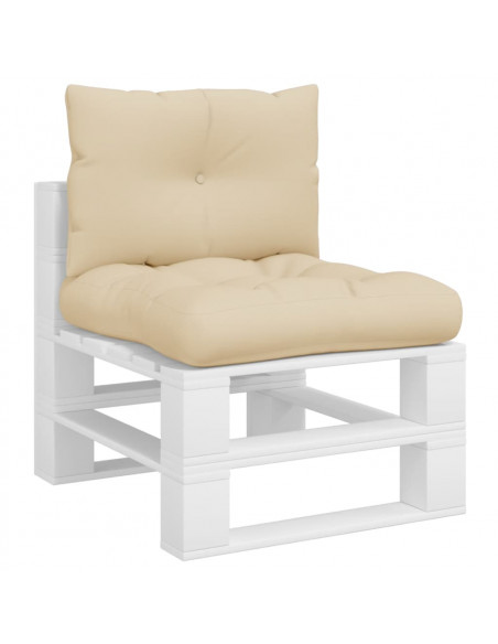 Cuscini per Pallet 2 pz Beige in Tessuto