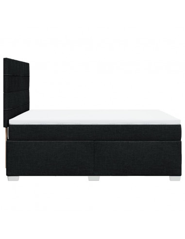 Giroletto a Molle con Materasso Nero 140x200 cm in Tessuto