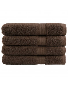 Asciugamani Premium 4 pz Marroni 100x200 cm 600gsm 100% Cotone 2