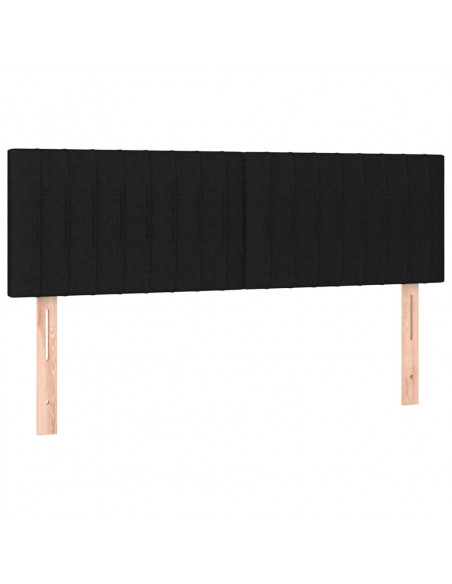 Giroletto a Molle con Materasso Nero 140x200 cm in Tessuto