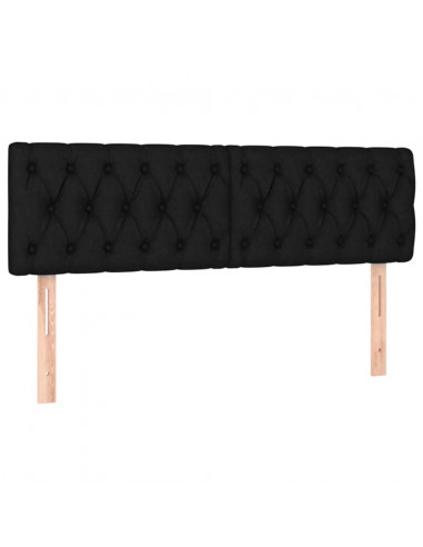 Giroletto a Molle con Materasso Nero 140x200 cm in Tessuto