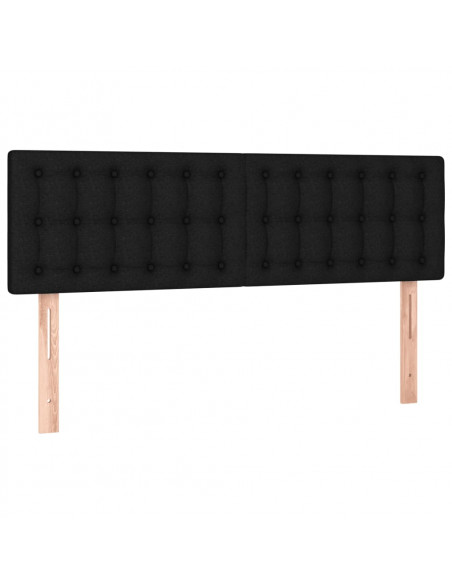 Giroletto a Molle con Materasso Nero 140x200 cm in Tessuto