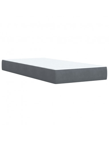 Giroletto a Molle con Materasso Grigio Scuro 90x190 cm Velluto