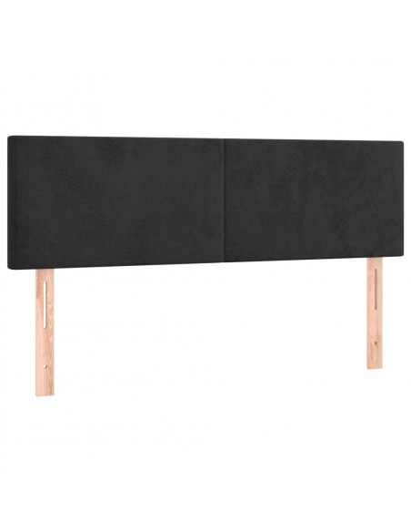 Giroletto a Molle con Materasso Nero 140x200 cm in Velluto