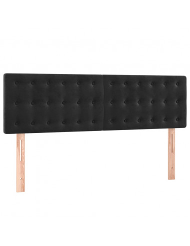 Giroletto a Molle con Materasso Nero 140x200 cm in Velluto