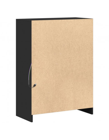 Credenza con LED Nera 72x34x100 cm in Legno Multistrato