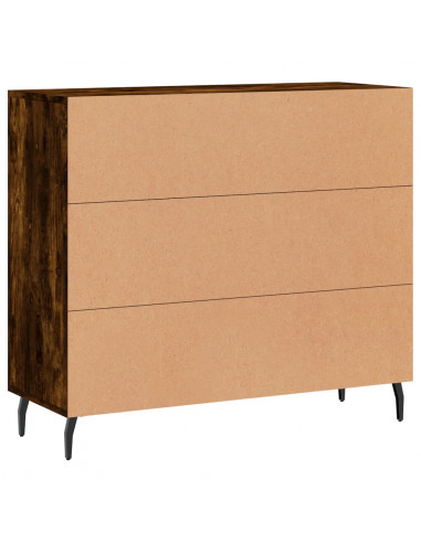 Credenza Rovere Fumo 90x34x80 cm in Legno Multistrato