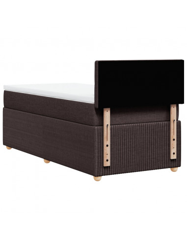 Giroletto a Molle con Materasso Marrone Scuro 90x190cm Tessuto