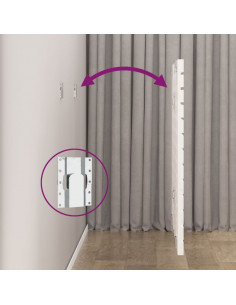 Testiera da Parete Bianca 81x3x91,5cm in Legno Massello di Pino