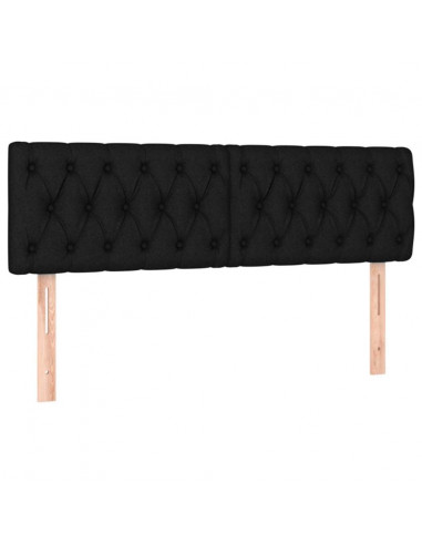 Giroletto a Molle con Materasso Nero 160x200 cm in Tessuto