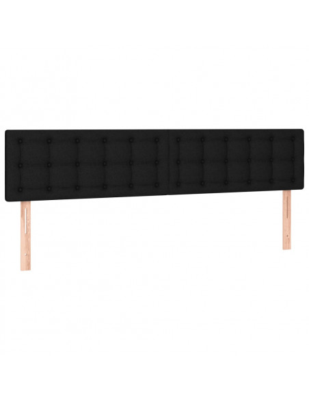 Giroletto a Molle con Materasso Nero 160x200 cm in Tessuto