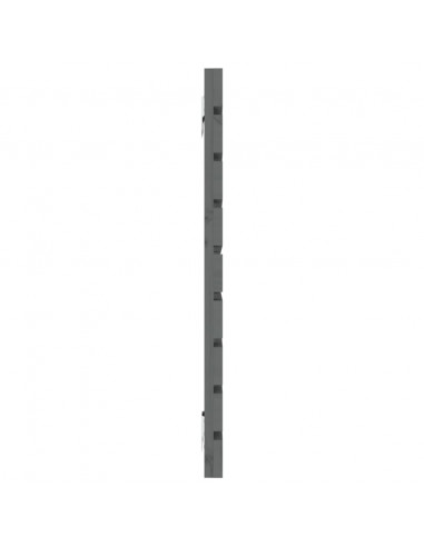 Testiera da Parete Grigia 126x3x63 cm in Legno Massello di Pino