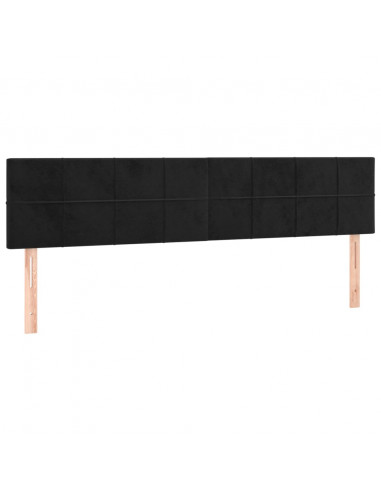 Giroletto a Molle con Materasso Nero 160x200 cm in Velluto