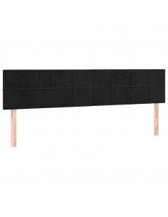 Giroletto a Molle con Materasso Nero 160x200 cm in Velluto 2