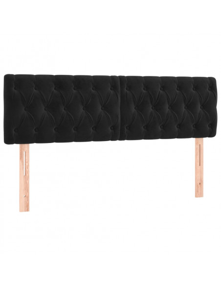 Giroletto a Molle con Materasso Nero 160x200 cm in Velluto