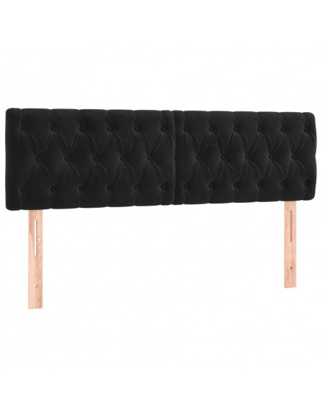 Giroletto a Molle con Materasso Nero 160x200 cm in Velluto
