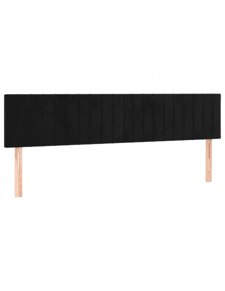 Giroletto a Molle con Materasso Nero 160x200 cm in Velluto